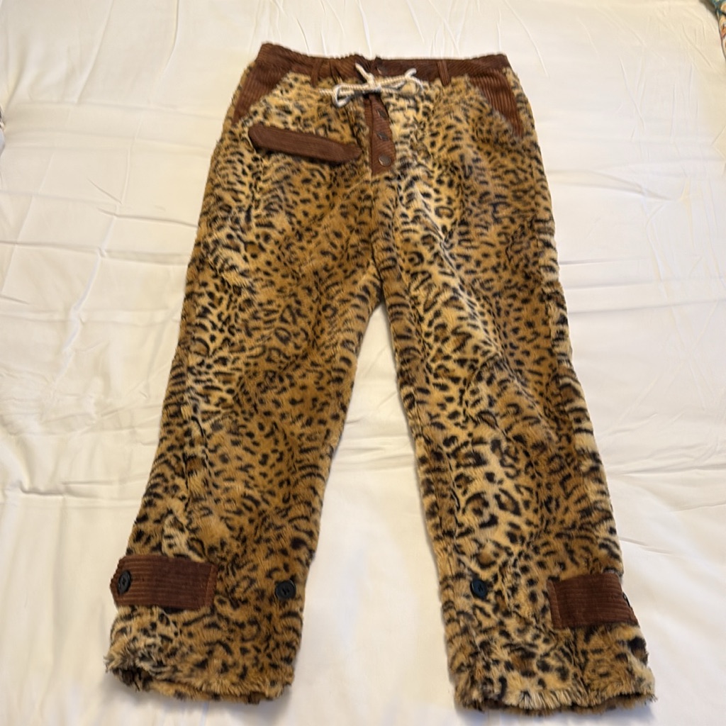 Fried Rice Nyc Amazing Furry Leopard Print Pants Size 25